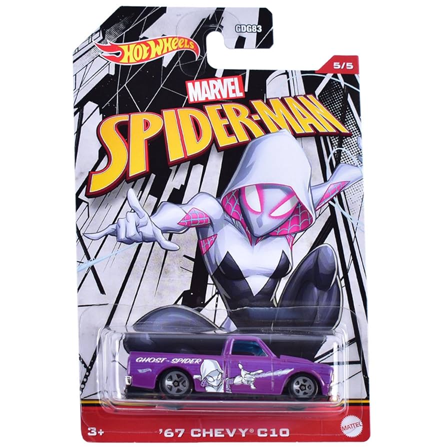 Hot Wheels Spider Rider ミニカー Amazon.com: Hot Wheels Marvel Spider-Man - 5/5 Ghost-Spider